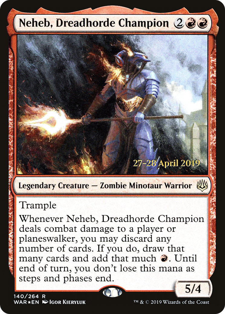 Image of Neheb, Dreadhorde Champion (PRE-140) - War of the Spark Promos Foil