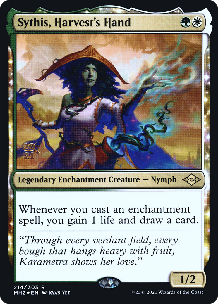 Image of Sythis, Harvest's Hand (PRE-214) - Modern Horizons 2 Promos: (enchantment) Foil