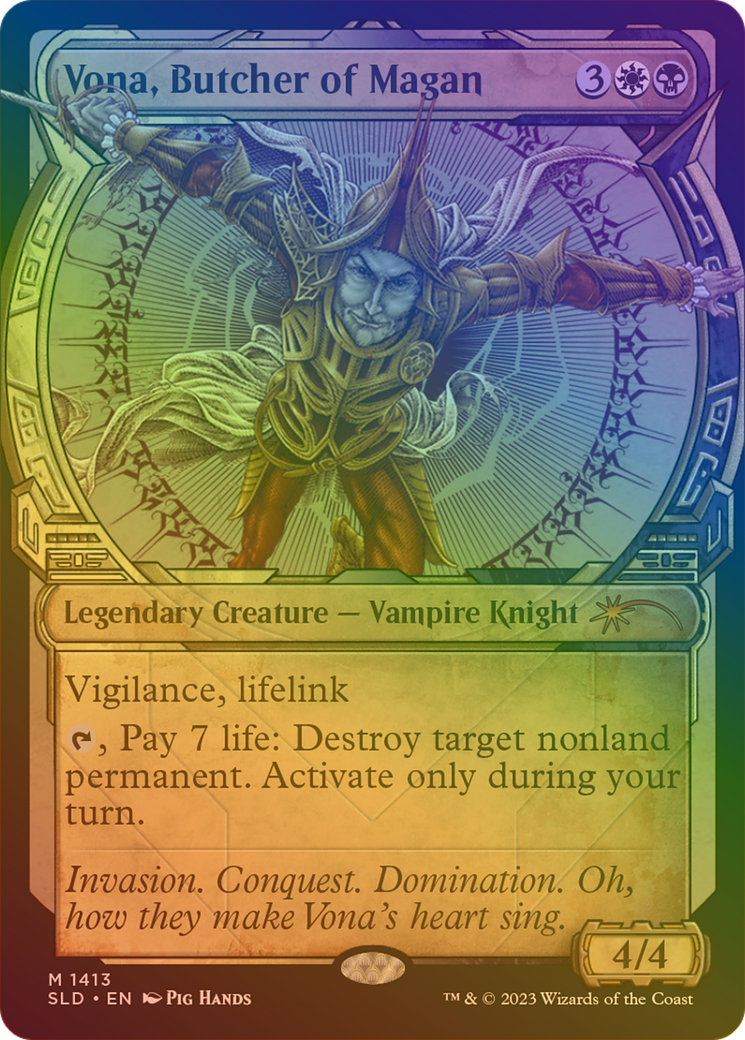 Image of Vona, Butcher of Magan (Rainbow Foil) (SLD-1413) - Secret Lair Drop: (Showcase) Foil