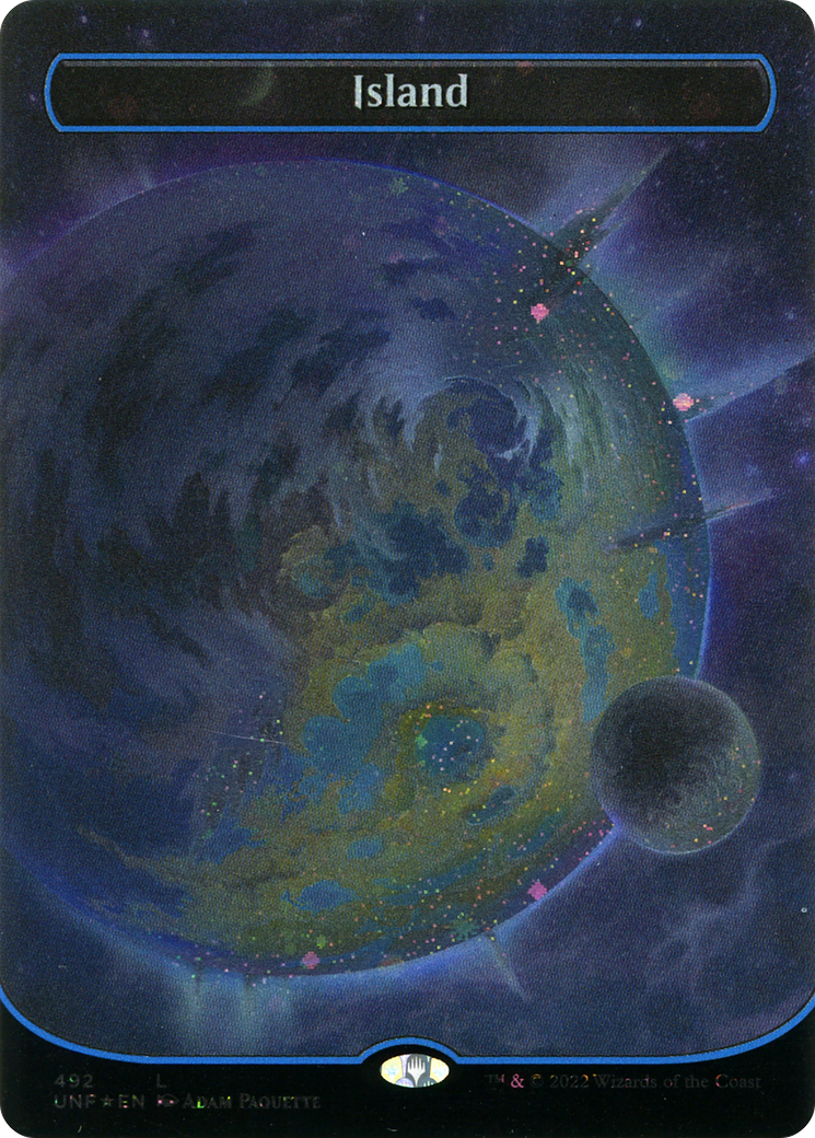 Image of Island (492) (Borderless) (Galaxy Foil) (UNF-492) - Unfinity (Borderless) Foil