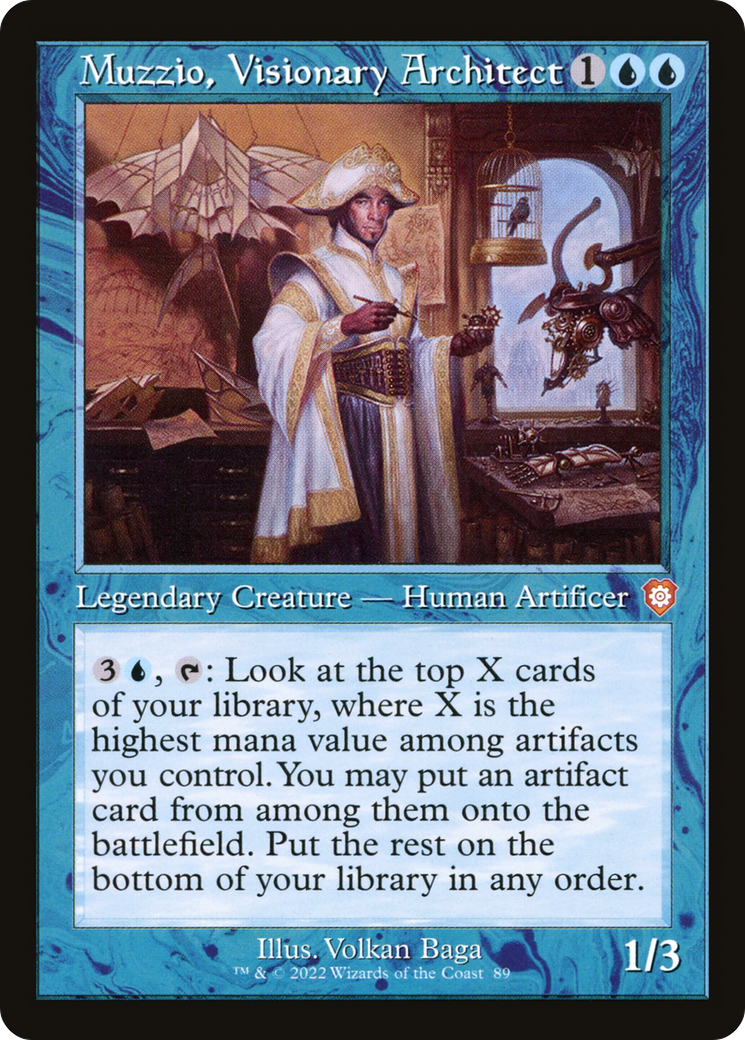 Image of Muzzio, Visionary Architect (Retro Frame) (BRC-089) - The Brothers' War Commander