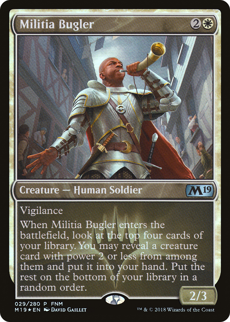 Image of Militia Bugler (FNM-029) - Core Set 2019 Promos Foil
