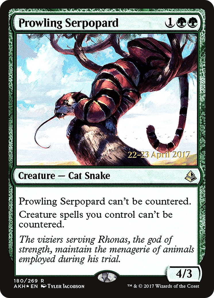 Image of Prowling Serpopard (PRE-180) - Amonkhet Promos Foil