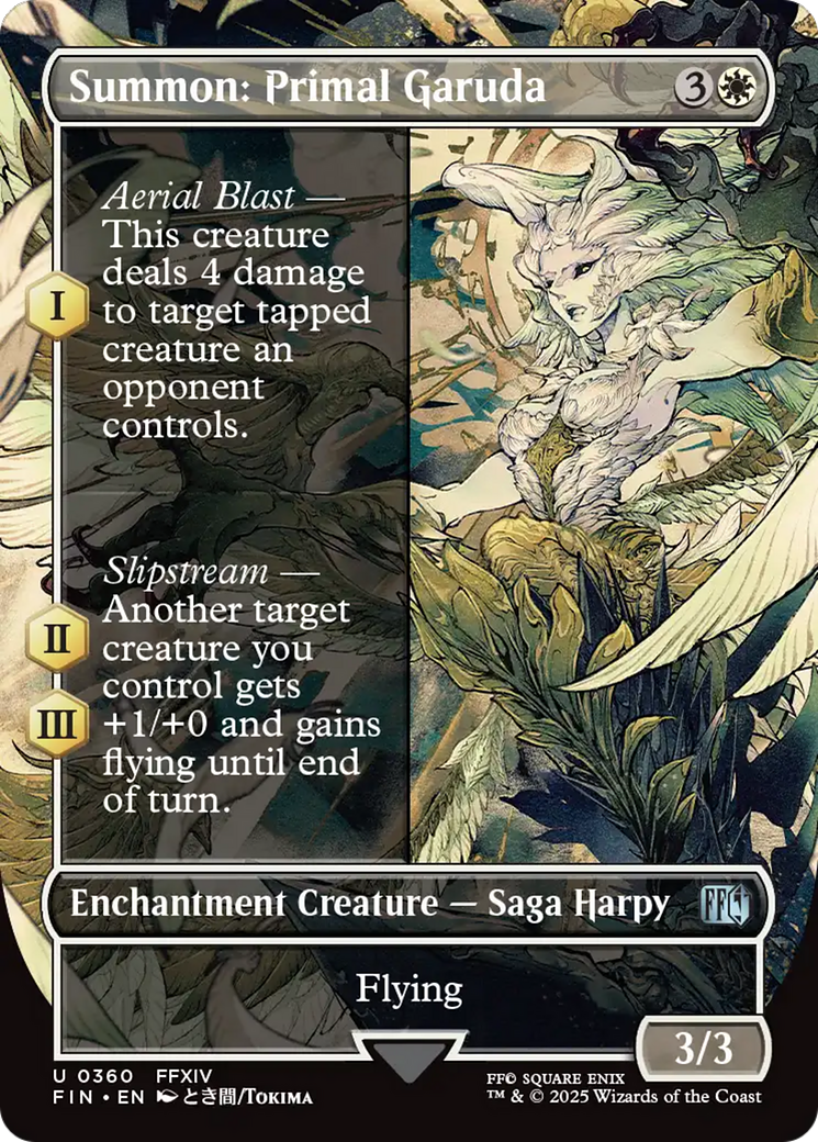 Image of Summon: Primal Garuda (Borderless) (FIN-360) - FINAL FANTASY: (enchantment) (Borderless) Foil