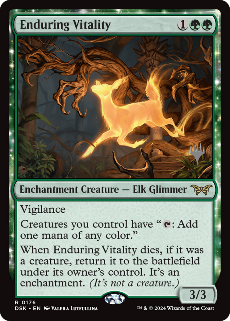 Image of Enduring Vitality (PPDSK-176) - Duskmourn: House of Horror Promos: (enchantment) Foil