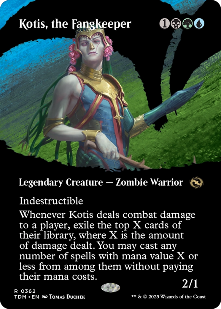 Image of Kotis, the Fangkeeper (Borderless) (TDM-362) - Tarkir: Dragonstorm: (Showcase) (Borderless) Foil