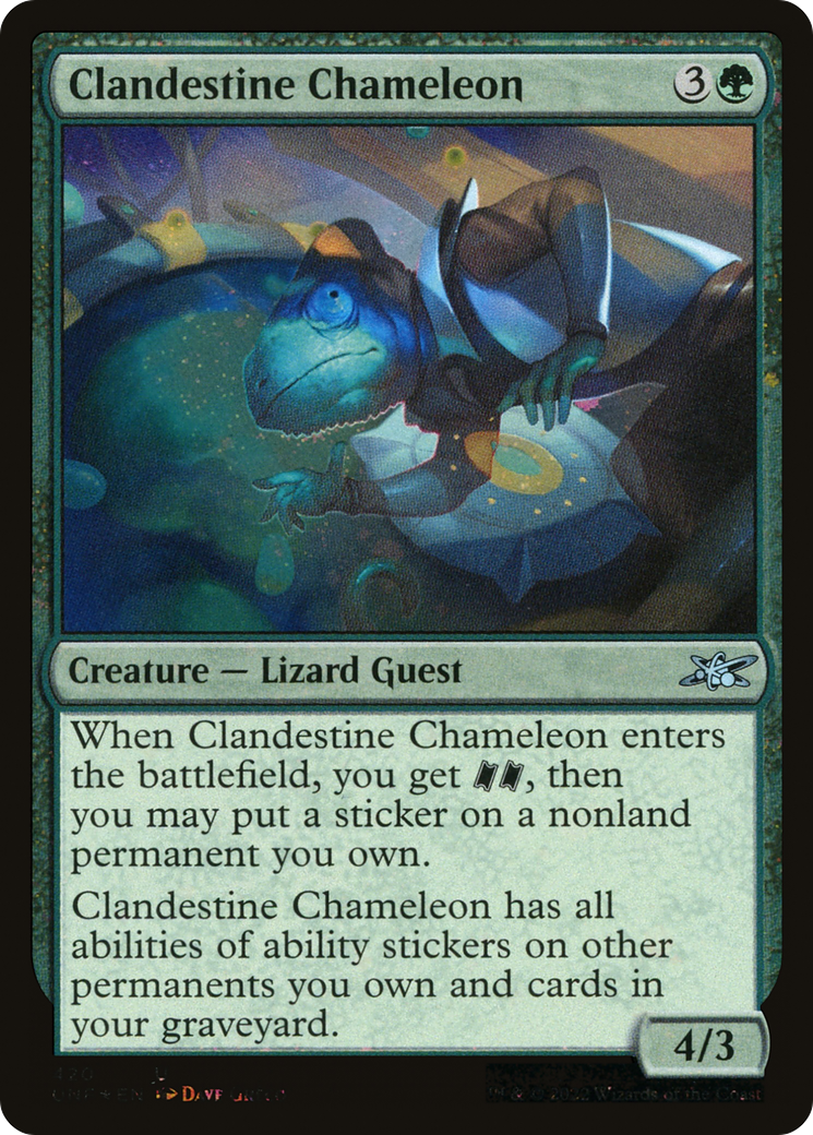 Image of Clandestine Chameleon (Galaxy Foil) (UNF-420) - Unfinity Foil