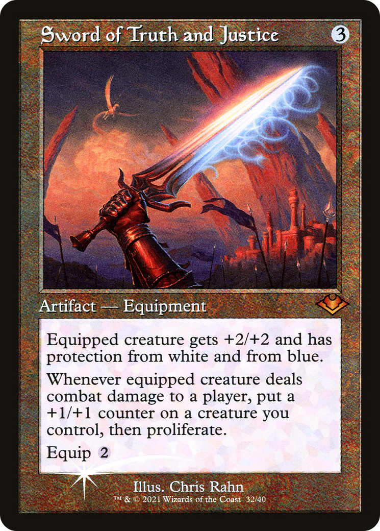 Image of Sword of Truth and Justice (Retro Frame) (MH1-032) - Modern Horizons 1 Timeshifts Foil