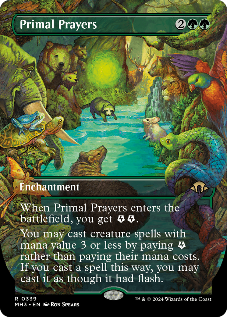 Image of Primal Prayers (Borderless) (MH3-339) - Modern Horizons 3 (Borderless) Foil
