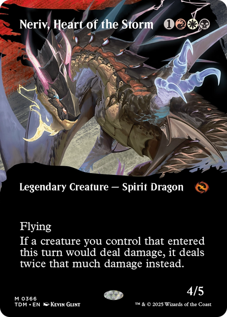 Image of Neriv, Heart of the Storm (Borderless) (TDM-366) - Tarkir: Dragonstorm: (Showcase) (Borderless)
