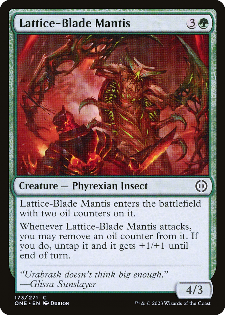 Image of Lattice-Blade Mantis (ONE-173) - Phyrexia: All Will Be One