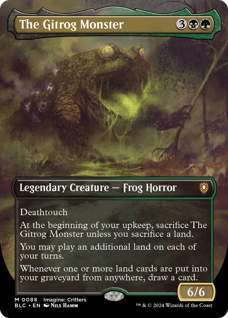 Image of The Gitrog Monster (Borderless) (BLC-088) - Bloomburrow Commander (Borderless)