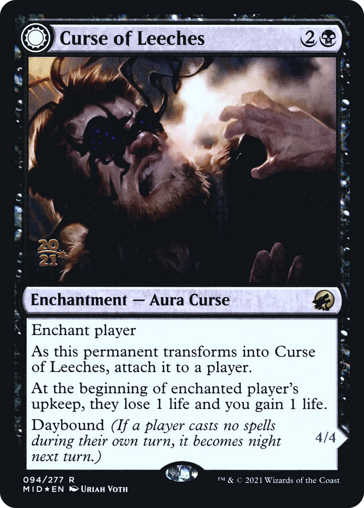 Image of Curse of Leeches (PRE-94S) - Innistrad: Midnight Hunt Promos: (Double Faced Transform) Foil