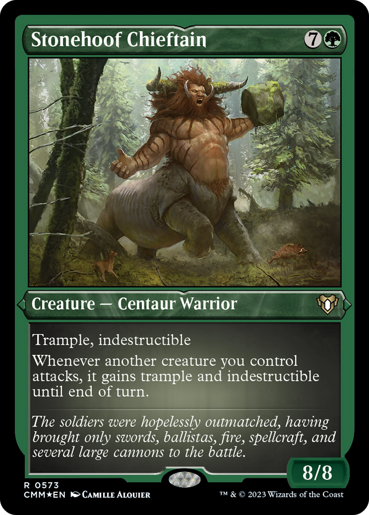 Image of Stonehoof Chieftain (CMM-573) - Commander Masters Etched Foil