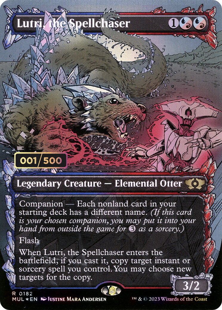 Image of Lutri, the Spellchaser (Serial Numbered) (MUL-182) - Multiverse Legends: (Showcase) (Borderless) Foil