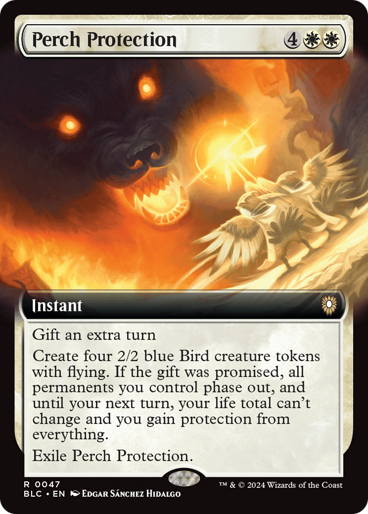 Image of Perch Protection (Extended Art) (BLC-047) - Bloomburrow Commander: (Extended Art)
