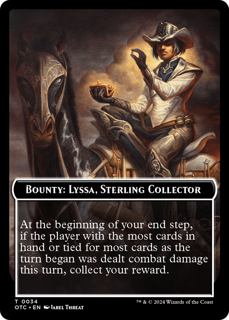 Image of Bounty: Lyssa, Sterling Collector // Wanted! (TOTC-034) - Outlaws of Thunder Junction Commander Tokens