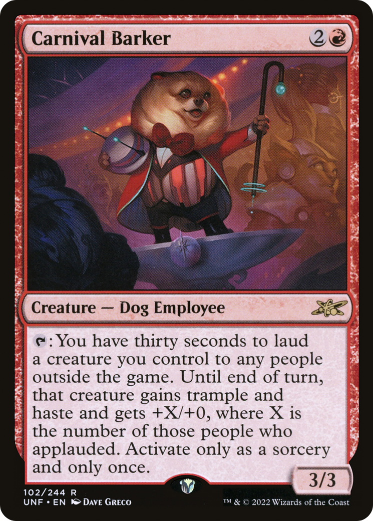 Image of Carnival Barker (UNF-102) - Unfinity Foil