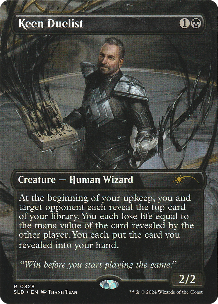 Image of Keen Duelist (Rainbow Foil) (SLD-828) - Secret Lair Drop (Borderless) Foil