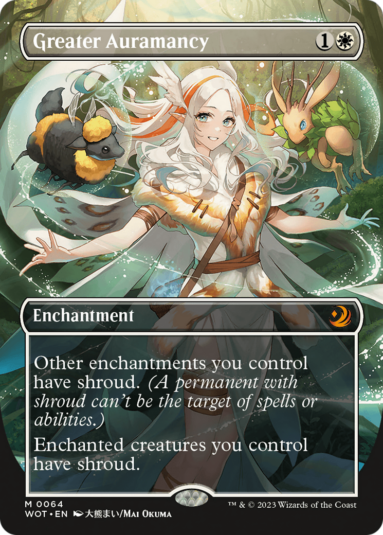 Image of Greater Auramancy (Anime Borderless) (WOT-064) - Wilds of Eldraine: Enchanting Tales (Borderless) Foil