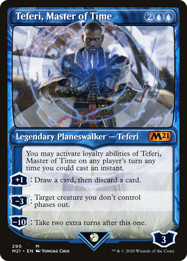 Image of Teferi, Master of Time (Showcase) (290) (M21-290) - Core Set 2021: (Showcase) Foil