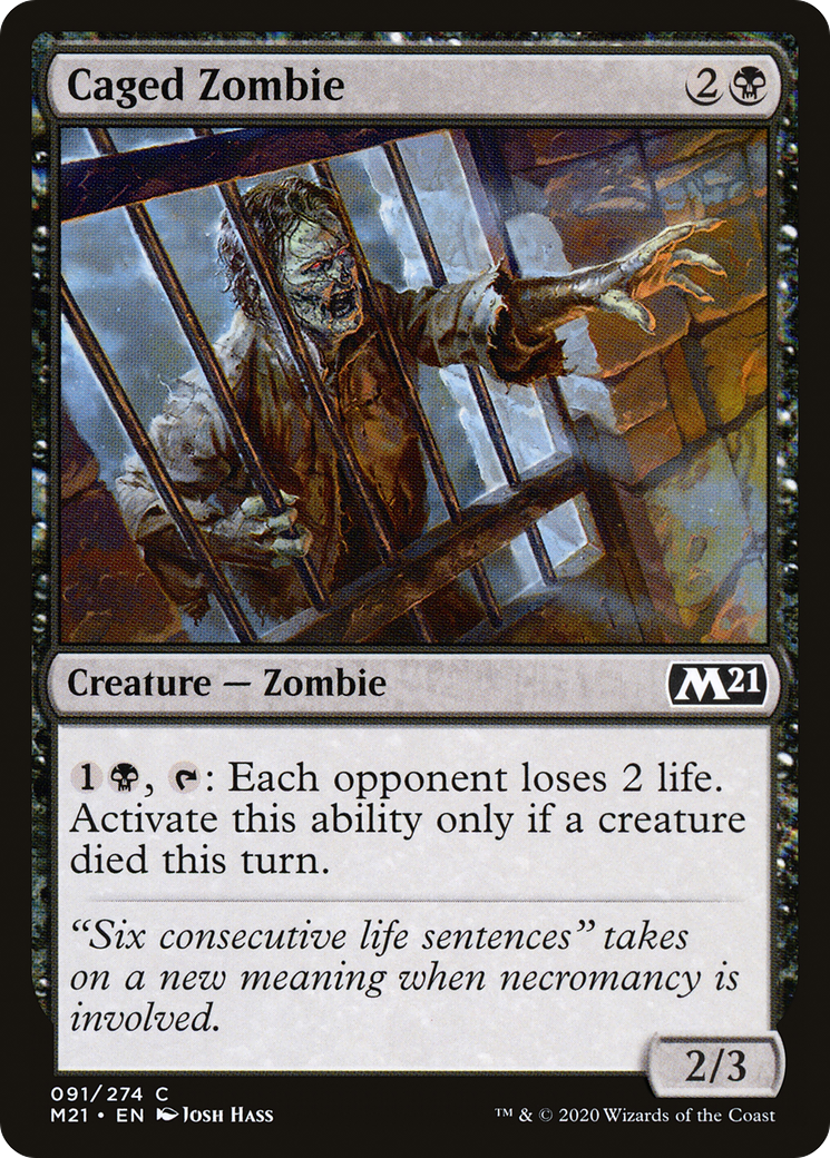 Image of Caged Zombie (M21-091) - Core Set 2021