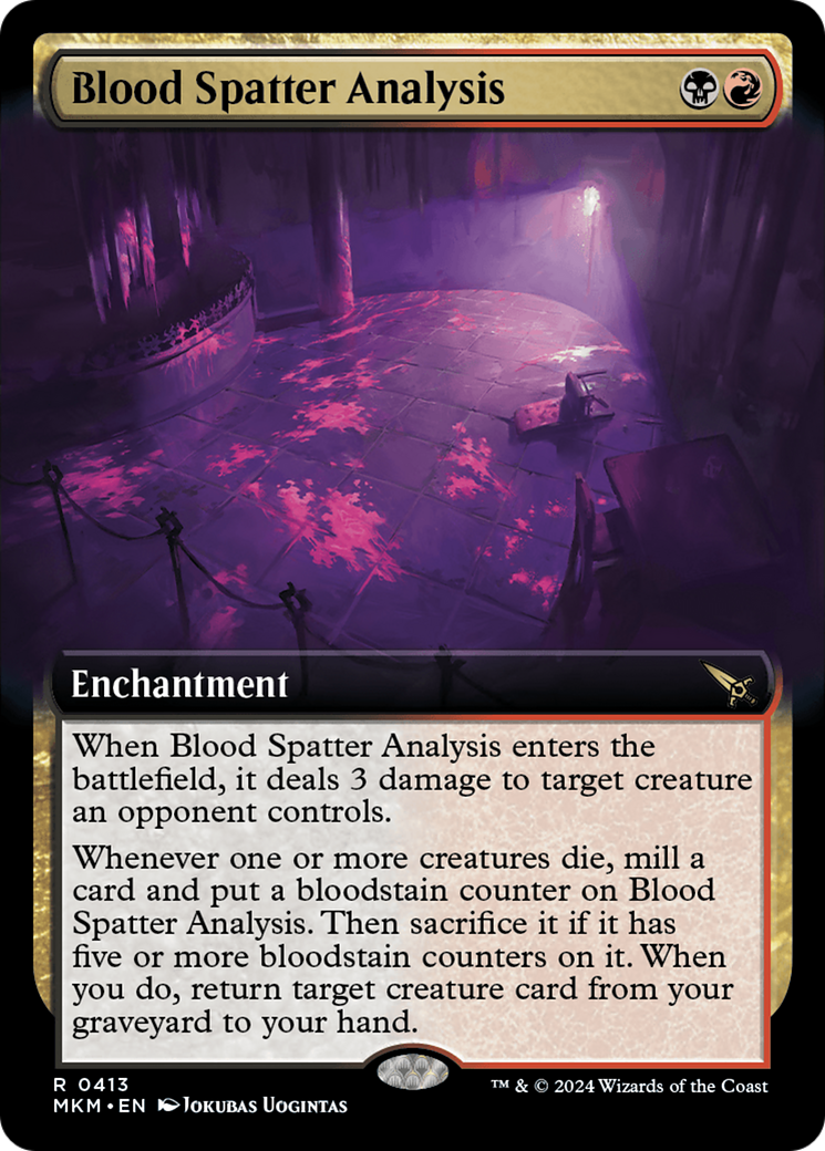 Image of Blood Spatter Analysis (Extended Art) (MKM-413) - Murders at Karlov Manor: (Extended Art) Foil