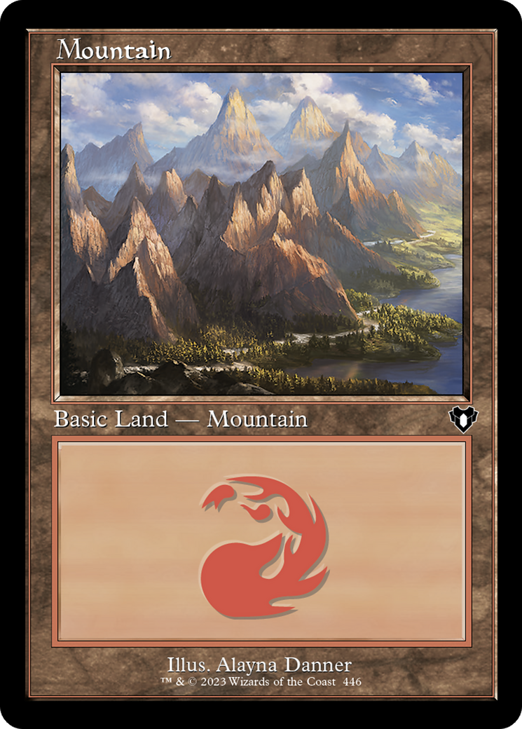 Image of Mountain (446) (Retro Frame) (CMM-446) - Commander Masters Foil