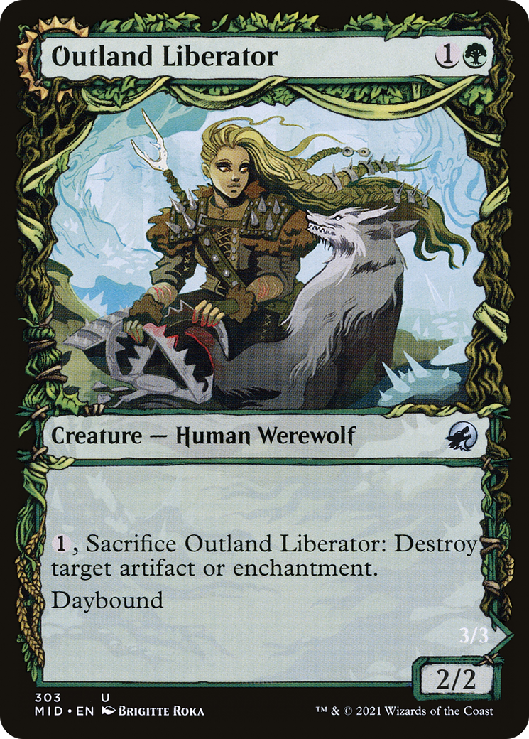 Image of Outland Liberator (Showcase) (MID-303) - Innistrad: Midnight Hunt: (Showcase, Double Faced Transform) Foil