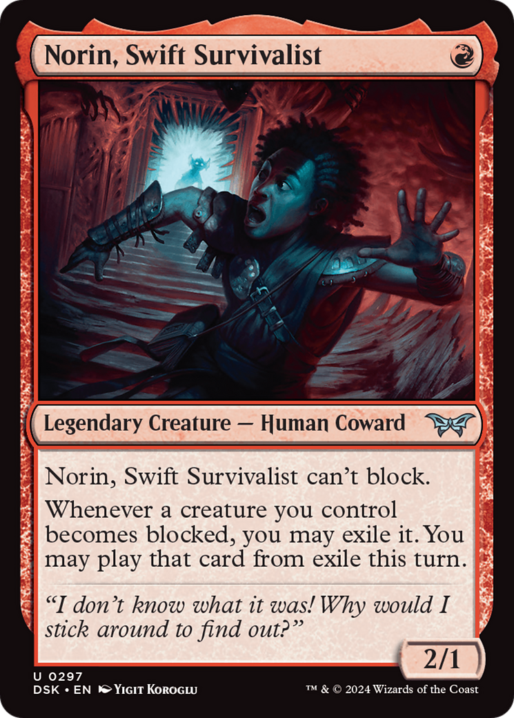 Image of Norin, Swift Survivalist (0297) (DSK-297) - Duskmourn: House of Horror Foil