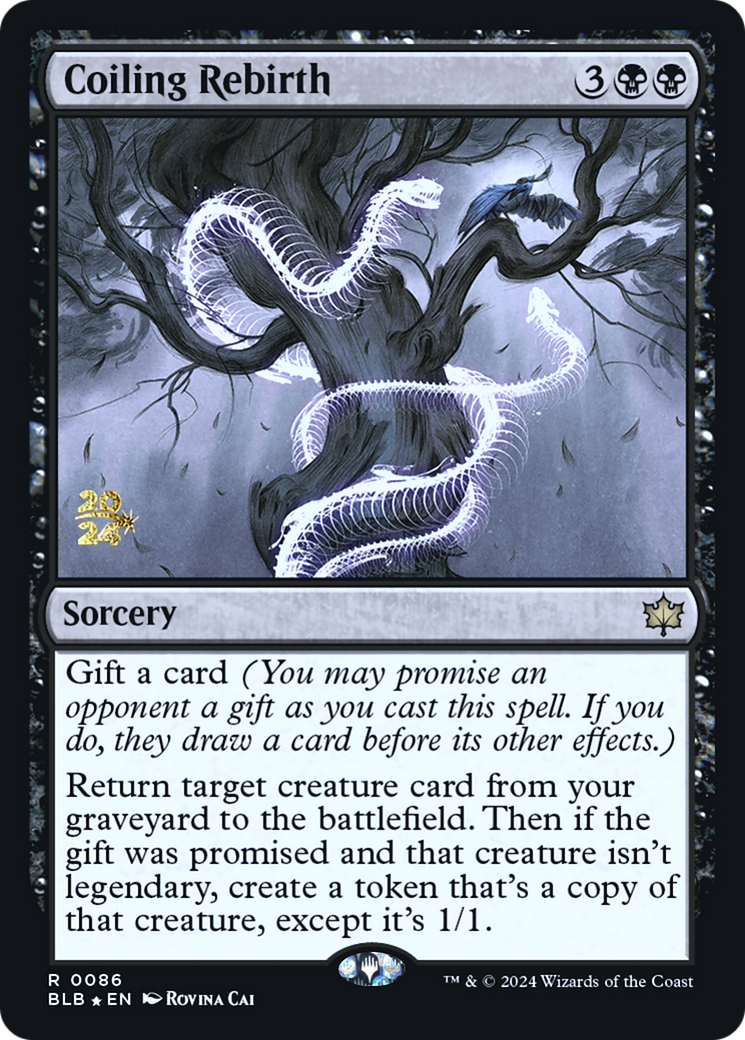 Image of Coiling Rebirth (PRE-086) - Bloomburrow Promos Foil