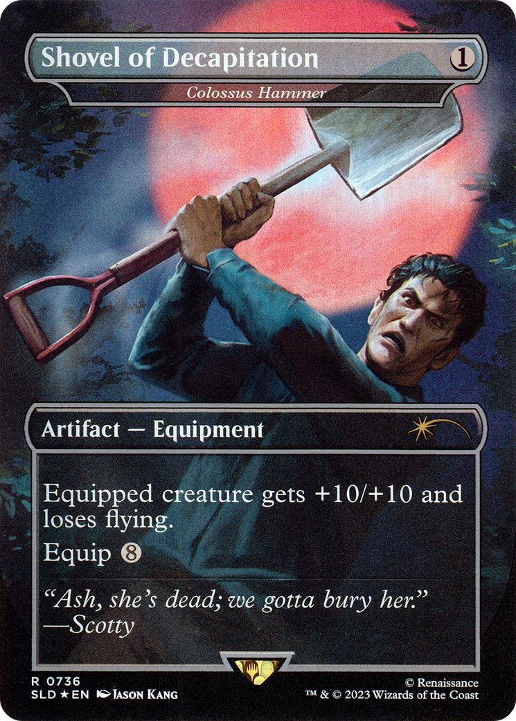 Image of Shovel of Decapitation - Colossus Hammer (SLD-736) - Secret Lair Drop / Shovel of Decapitation (Borderless) Foil