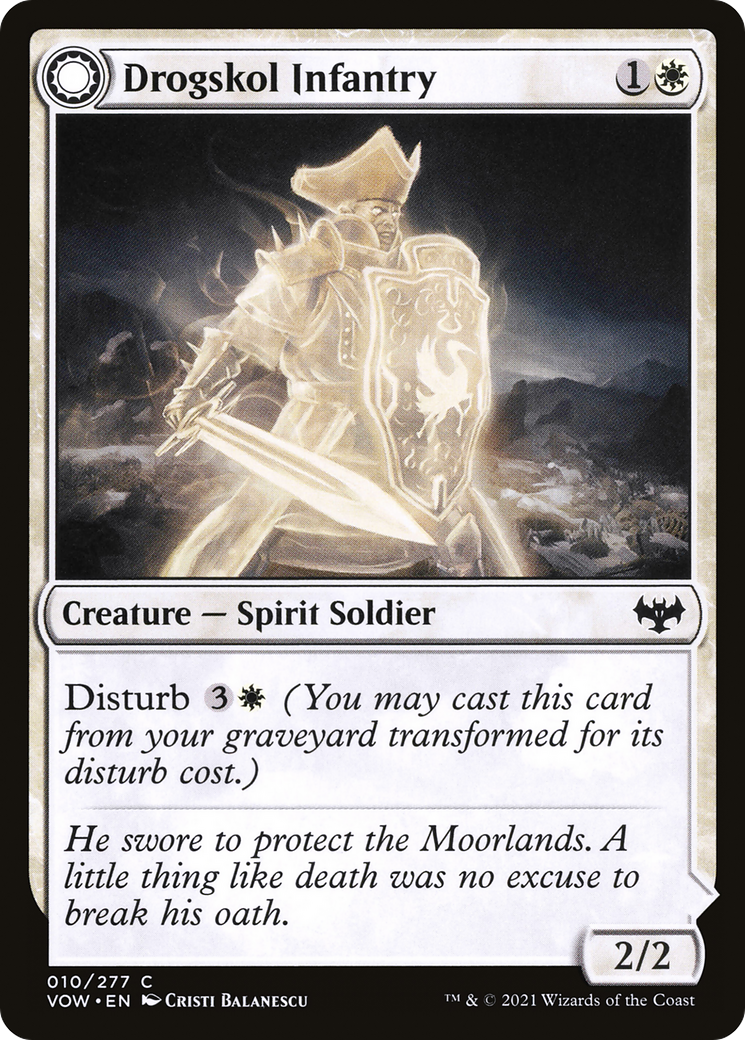 Image of Drogskol Infantry (VOW-010) - Innistrad: Crimson Vow: (Double Faced Transform) Foil