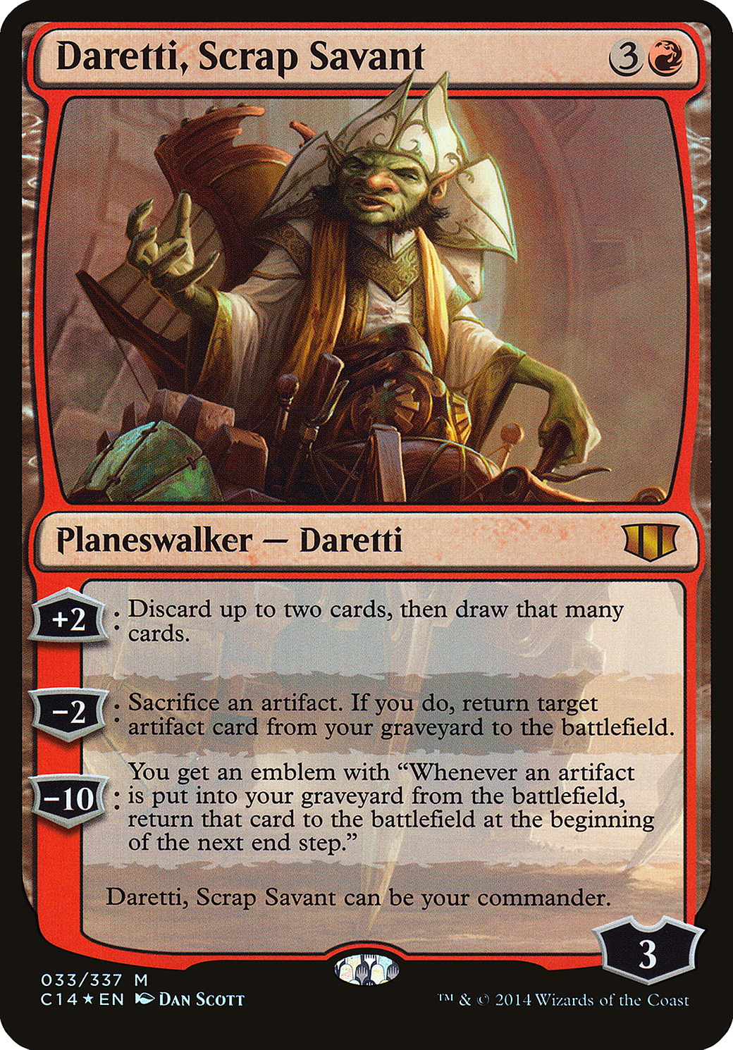 Image of Daretti, Scrap Savant (Commander 2014) (OVER-033) - Commander 2014 Oversized Foil