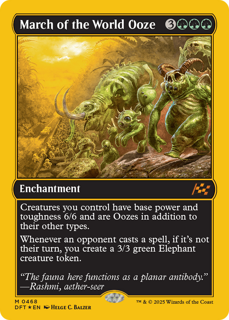 Image of March of the World Ooze (First-Place Foil) (DFT-468) - Aetherdrift: (enchantment) Foil