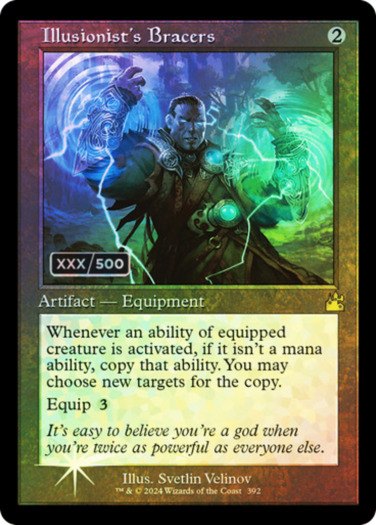 Image of Illusionist's Bracers (Retro Frame) (Serial Numbered) (RVR-392) - Ravnica Remastered Foil
