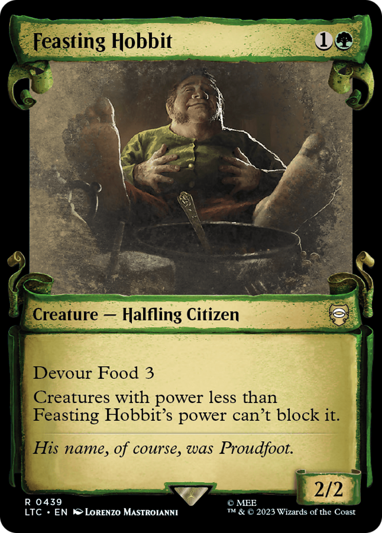 Image of Feasting Hobbit (Showcase Scrolls) (LTC-439) - Tales of Middle-earth Commander: (Showcase)