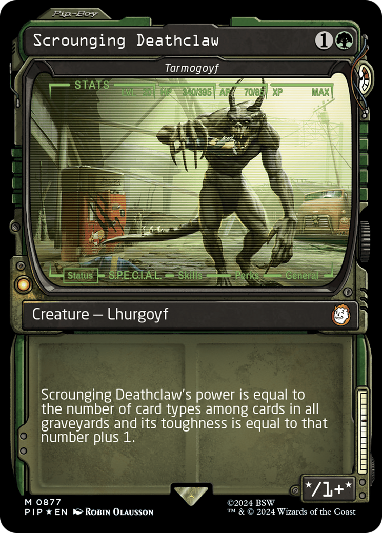 Image of Scrounging Deathclaw - Tarmogoyf (Showcase) (Surge Foil) (PIP-877) - Fallout / Scrounging Deathclaw: (Showcase) Foil