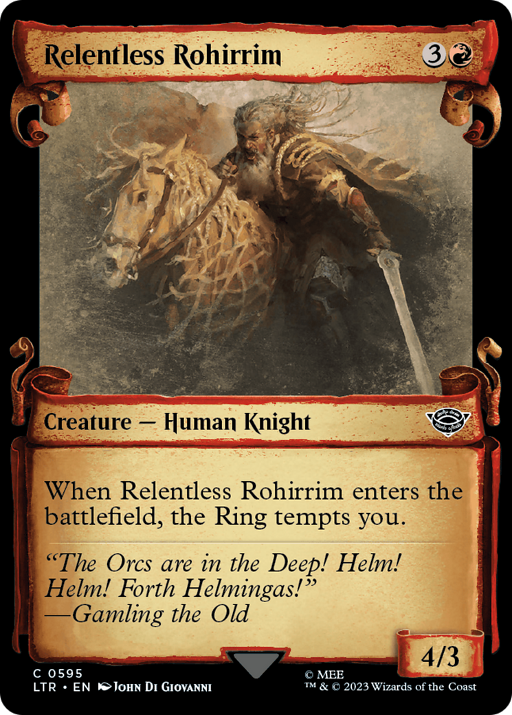 Image of Relentless Rohirrim (Showcase Scrolls) (LTR-595) - The Lord of the Rings: Tales of Middle-earth: (Showcase) Foil