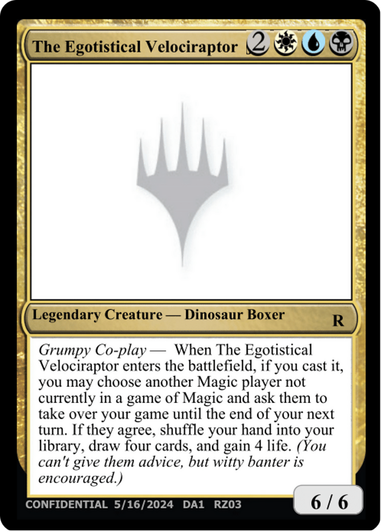 Image of The Egotistical Velociraptor (UNK-RZ03B) - Unknown Event