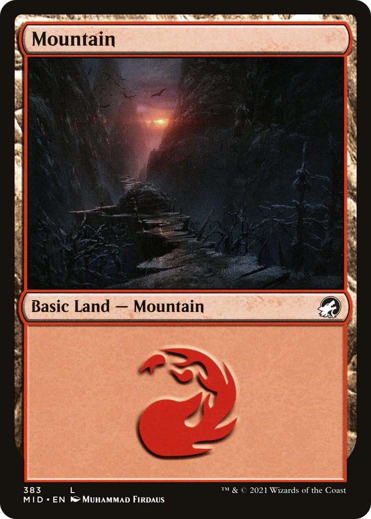 Image of Mountain (383) (MID-383) - Innistrad: Midnight Hunt Foil