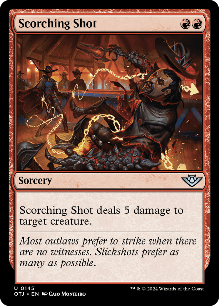 Image of Scorching Shot (OTJ-145) - Outlaws of Thunder Junction Foil