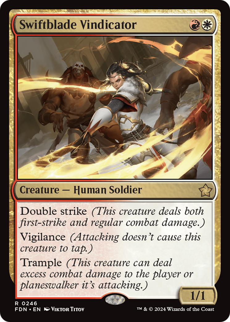 Image of Swiftblade Vindicator (FDN-246) - Foundations Foil