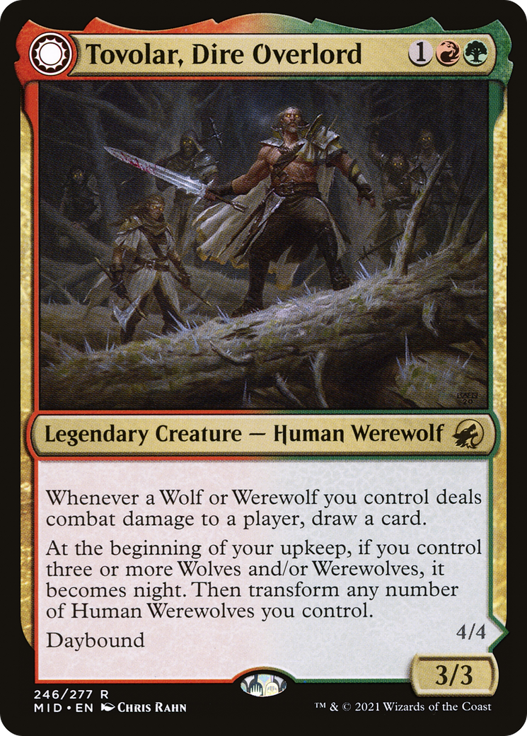 Image of Tovolar, Dire Overlord (MID-246) - Innistrad: Midnight Hunt: (Double Faced Transform) Foil