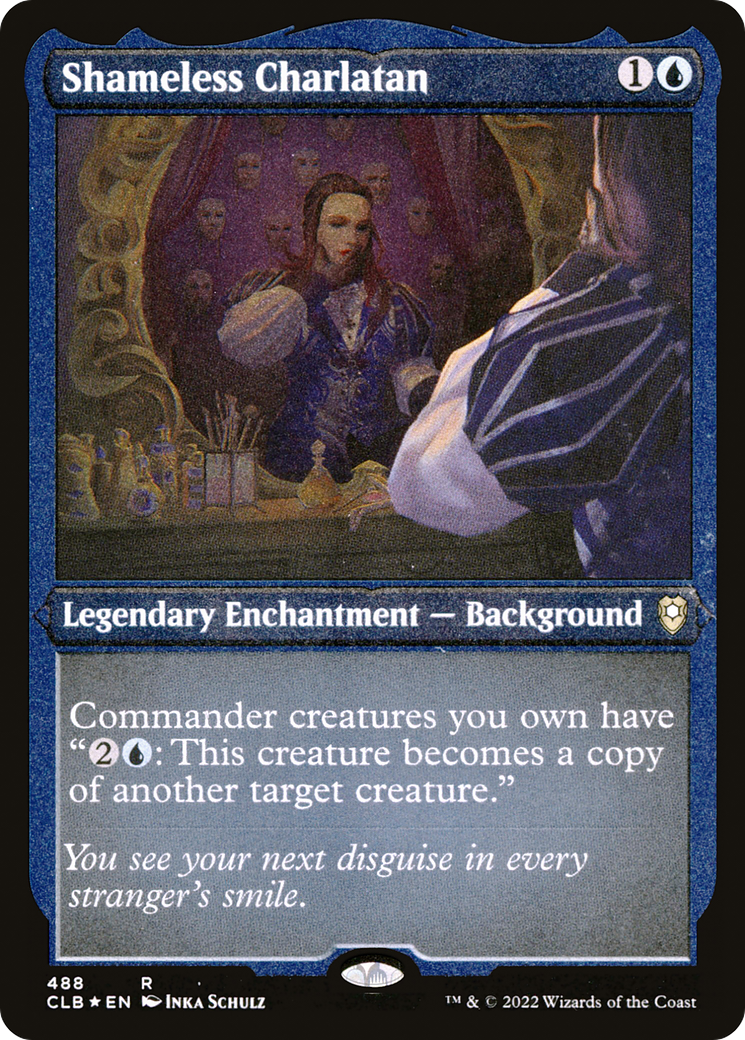 Image of Shameless Charlatan (CLB-488) - Commander Legends: Battle for Baldur's Gate Etched Foil