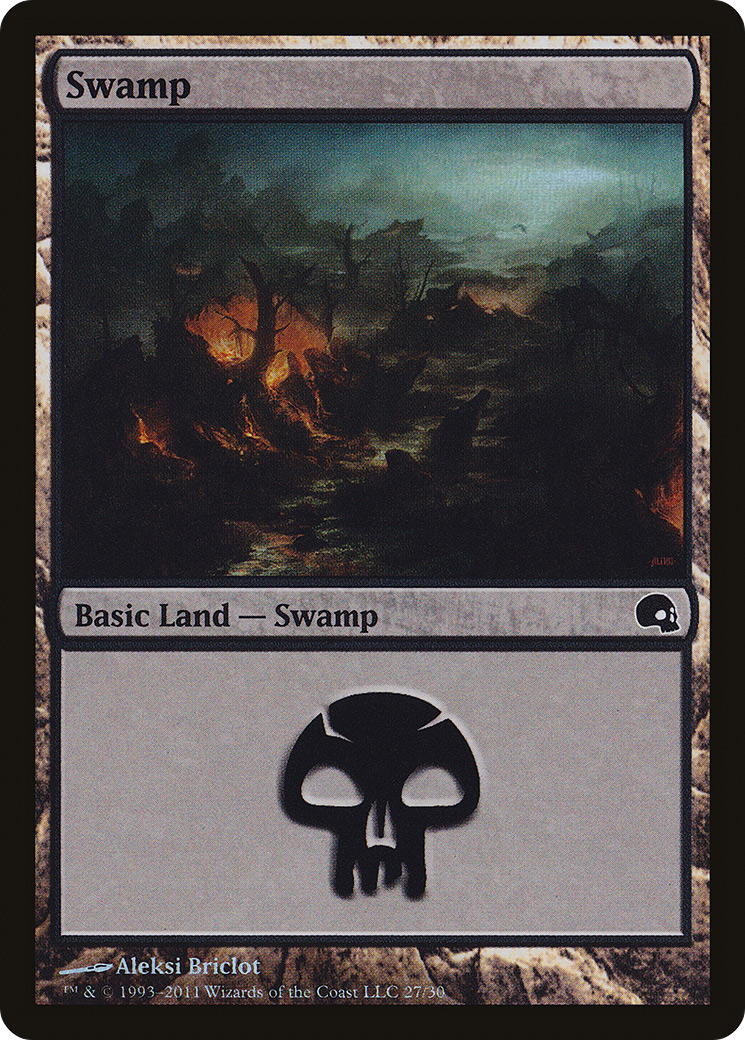 Image of Swamp (27) (GRV-027) - Premium Deck Series: Graveborn Foil