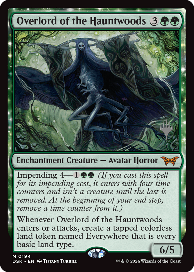 Image of Overlord of the Hauntwoods (PPDSK-194) - Duskmourn: House of Horror Promos: (enchantment) Foil