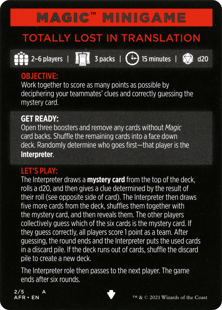 Image of Totally Lost in Translation // Totally Lost in Translation (cont'd) (MAFR-002) - Adventures in the Forgotten Realms Minigames
