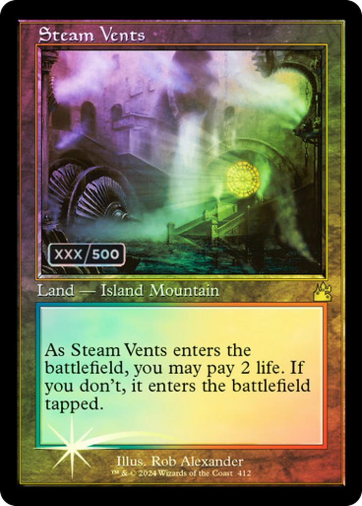 Image of Steam Vents (Retro Frame) (Serial Numbered) (RVR-412) - Ravnica Remastered Foil