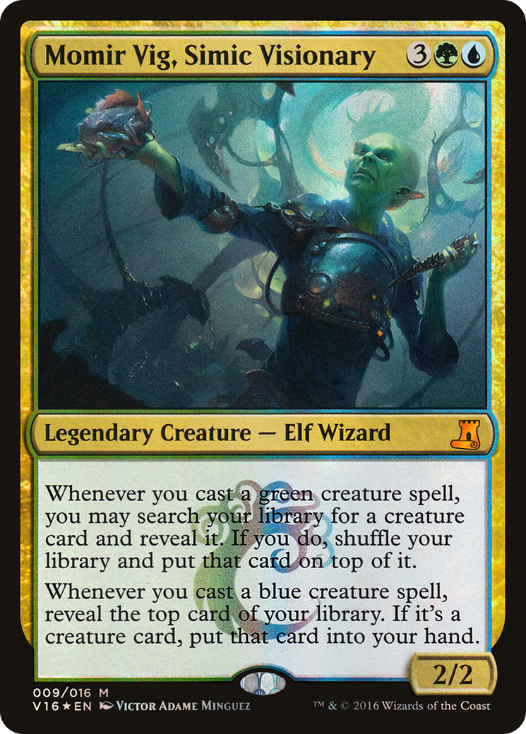 Image of Momir Vig, Simic Visionary (V16-009) - From the Vault: Lore Foil